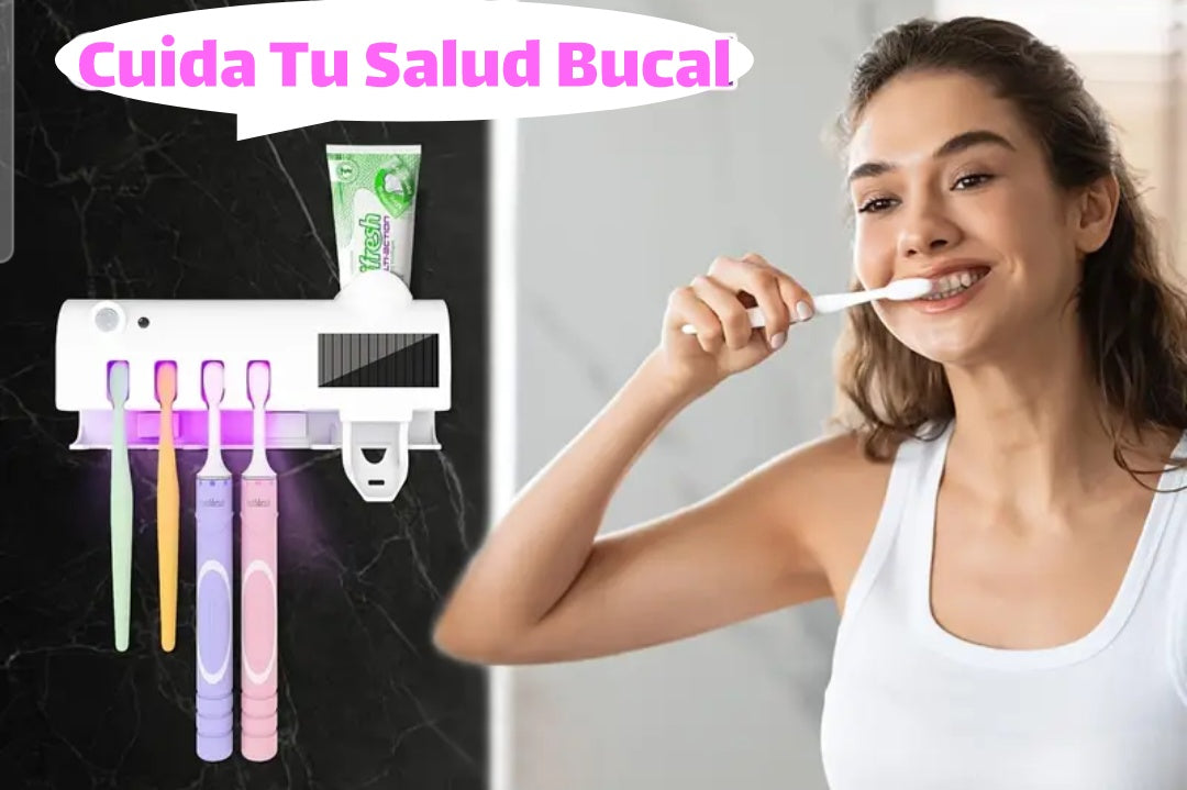 Soporte Esterilizador Cepillo De Dientes y Dispensador Automático
