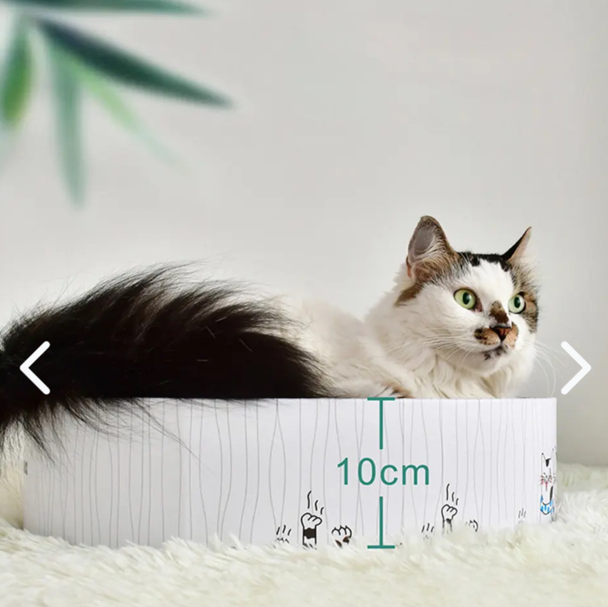 Rascador Redondo de Cartón Corrugado para Gatos 🐾 | Juguete + Cama