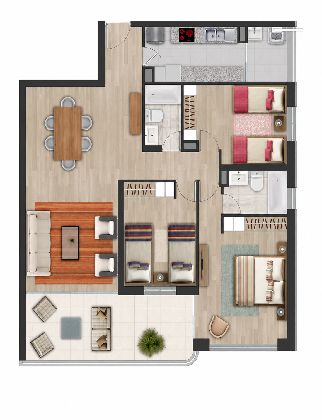 Departamento en Venta | Bahía Blanca | Sector Norte | 3D + 2B | 99,7 m² | 5.700 UF | Antofagasta