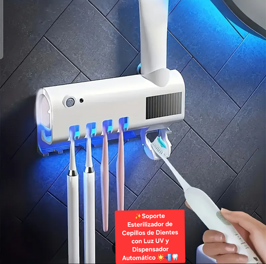 Soporte Esterilizador Cepillo De Dientes y Dispensador Automático