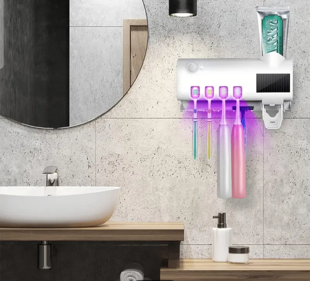 Soporte Esterilizador Cepillo De Dientes y Dispensador Automático