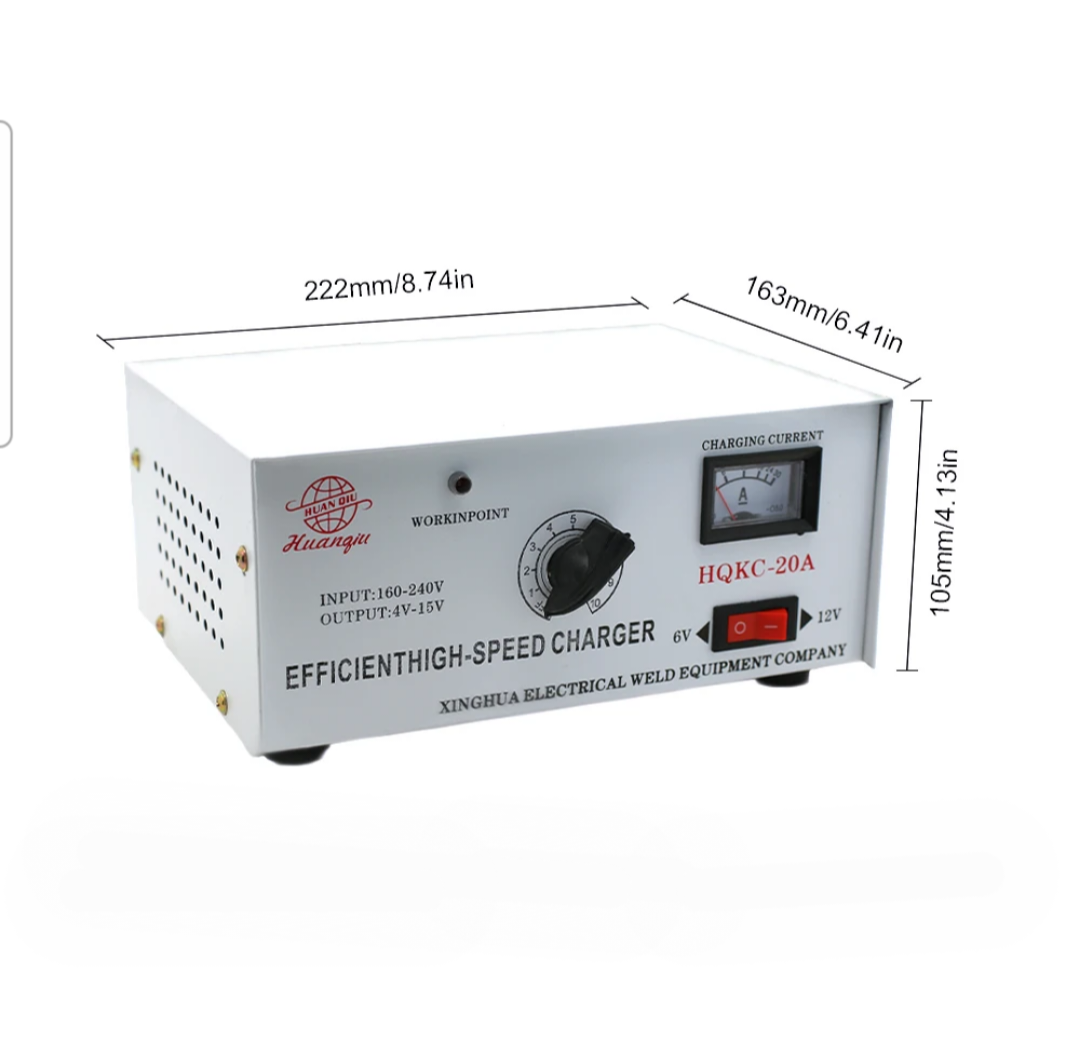 Cargador de baterías portátil 6V-12V